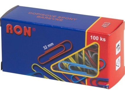 DOPISNÍ SPONA BAREVNÁ 100KS 32MM 453B