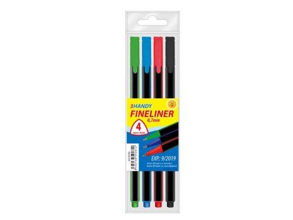 POPISOVAČE FINELINER 0,7MM TROJHRANNÉ 4KS 6410746