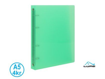 POŘADAČ A5 DIAGONÁLNÍ 4-KROUŽKOVÝ ZELENÝ