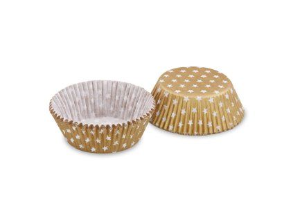 Košíčky cukrářské 50x30mm hvězdy bílozlaté, 40ks 16.65598