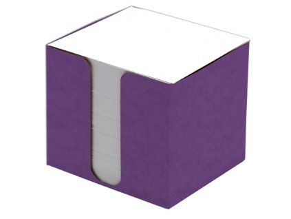 Špalíček papírový 8,5x8,5x8cm bílý, prešp.krabička fialová 108334