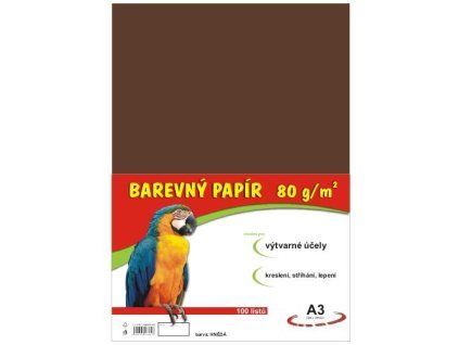 Barevný papír A3 100ks 80g hnědý 230 190580