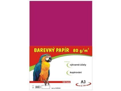 Barevný papír A3 100ks 80g růžový 230 190600