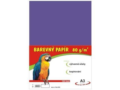 Barevný papír A3 100ks 80g fialový 230 190610