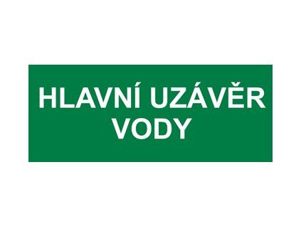 687p HLAVNÍ UZÁVĚR VODY - plastová cedulka