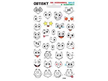2154 Obtisky na sklo, keramiku a kamínky - ksichtíci 1