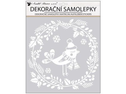 10674 SAMOLEPKA PTÁČEK S GLITREM 31x38cm VÁNOCE