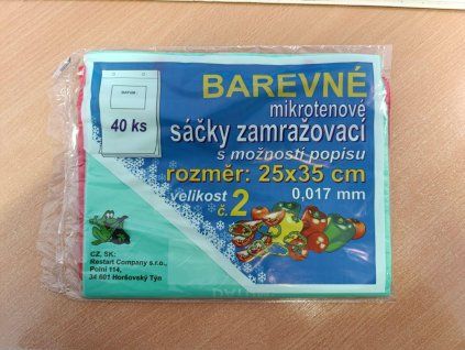 SÁČEK ZAMRAŽOVACÍ Č.1 20X30 ZELENO-ČERVENÁ SZM-0002