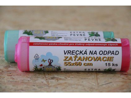 SÁČKY DO KOŠE ZATAHOVACÍ 35L 55X60 ČERVENÉ SKZ-0001