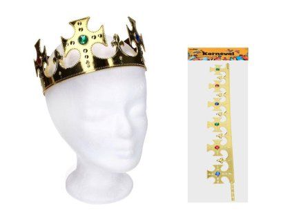 W032039 Set karneval - zlatá/stříbná koruna 59x7,5 cm
