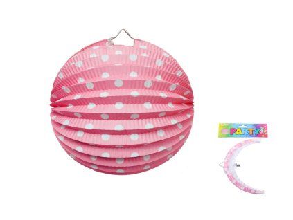 W011271 Lampion koule 25cm punfík růžový