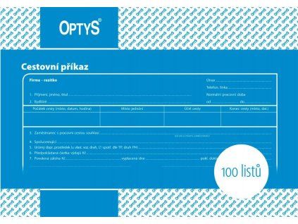 1051 Cestovní příkaz,A5, 100listů