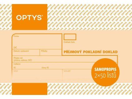 1091 Příjmový doklad A6, samopropisovací, 2 x 50 listů