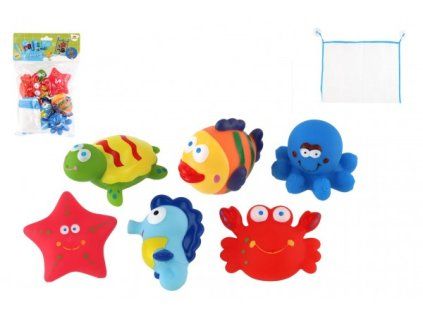 ZVÍŘÁTKA DO VANY GUMOVÁ 6 KS SE SÍŤKOU   850434
