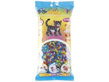 HAMA ZAŽEHLOVACÍ KORÁLKY MIDI - MIX PRŮHLEDNÉ S GLITREM 6000KS  H205-54