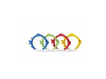 ZÁBAVNÉ KRUHY/RYBY 4KS PRO POTÁPĚNÍ VE VODĚ PLAST 10CM 55507