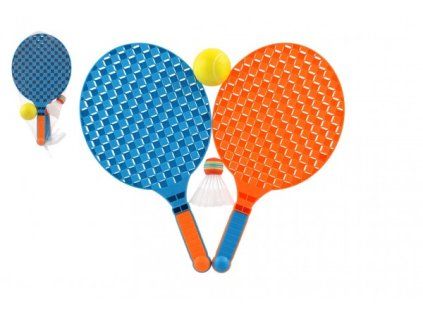 SADA NA SOFT TENIS 2 PÁLKY PLAST 40CM + MÍČEK, KOŠÍČEK   310110