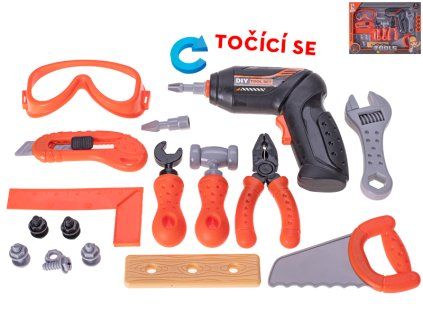 SADA NÁŘADÍ 16KS S VRTAČKOU 17CM NA BATERIE V KR   88415