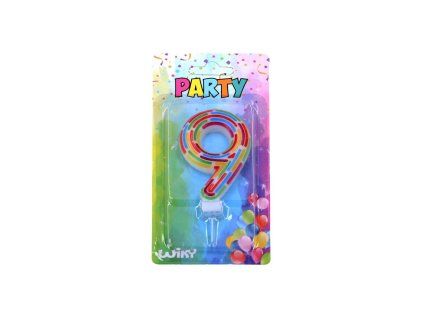 W017555 PÁRTY SVÍČKA ČÍSLO 9 ČÁRKY