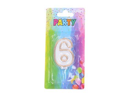 W818468 SVÍČKA PÁRTY Č.6 ZLATÁ