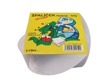 Špalíček 9x9x4,5cm lepený spirála bílý 220 090998 x