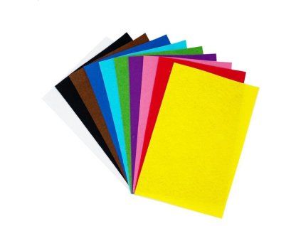 Dekorační filc bez lepidla 1mm, A4,10 archů mix barev   509165