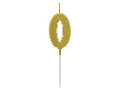 450740 Svíčka dortová Pick-0,metalická, zlatá 9,5cm