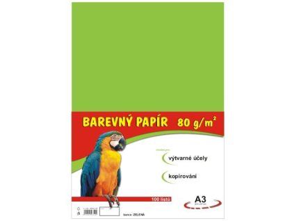 Barevný papír A3 100ks 80g světle zelený 230 190540