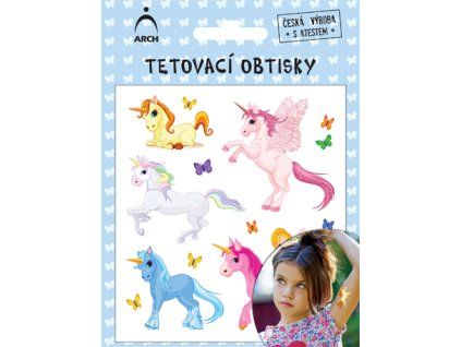2503  Dětské tetovací obtisky - jednorožci 01