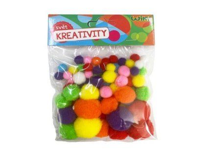 POM POM KULIČKY MIX VELIKOSTÍ 80KS   W011811