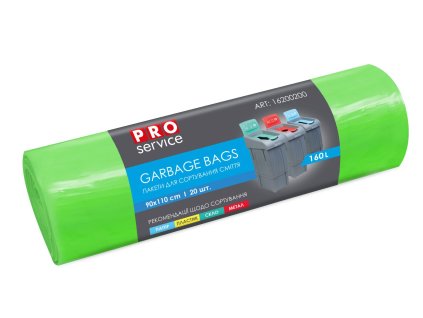 PYTEL NA ODPAD PRO SERVIS ZELENÝ SKLO 160L 20KS 90X110 20MIK MS16010GREEN X