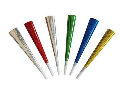 9235 Trumpety metalické 25 cm 6 ks