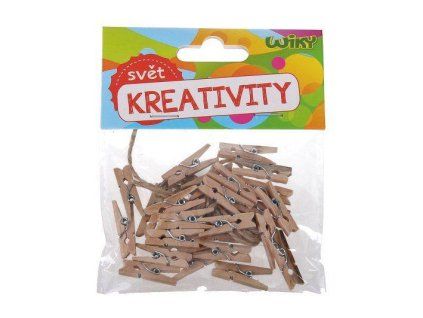 KOLÍČKY DŘEVĚNÉ 3,5 CM, 15KS + PROVÁZEK W026574