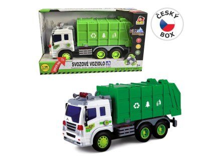 AUTO POPELÁŘ 26CM ZVUK, SVĚTLO V KR   12573