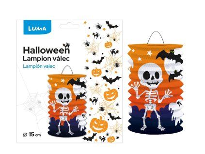 LAMPION 15CM VÁLEC HALLOWEEN KOSTLIVEC   D612282