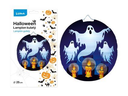LAMPION 25CM KULATÝ HALLOWEEN DUCH    D612284