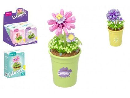 STAVEBNICE MINI KOCO KVĚTINA V KVĚTINÁČI 6 DRUHŮ   800646