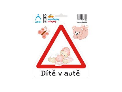 6251 SAMOLEPKA DÍTĚ V AUTĚ BATOLE HOLČIČKA