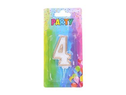 W818466 SVÍČKA PÁRTY Č.4 ZLATÁ