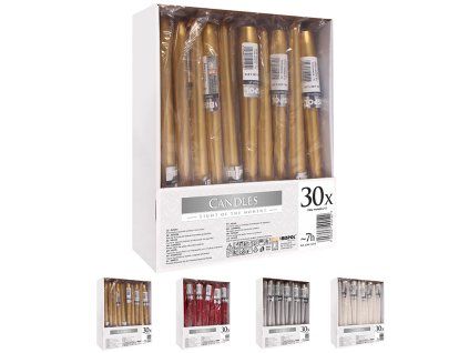 s30-1-x-me SVÍČKA KONICKÁ 240 V SÁČKU METALICKÁ ZLATÁ