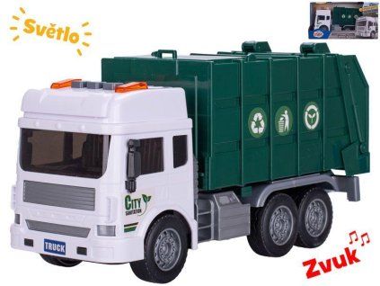AUTO POPELÁŘ 28CM SVĚTLO, ZVUK V KR   68935