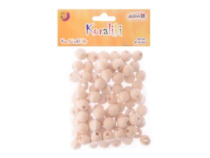 KORÁLKY 1,4CM 80KS PŘÍRODNÍ DŘEVĚNÉ  615016