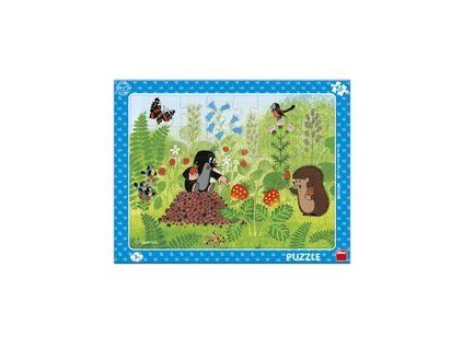 DINO PUZZLE 40 DÍLŮ DESKOVÉ KRTEK A JAHODY  322295