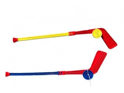HOKEJKA 74CM S PUKEM PLAST MIX BAREV   18000012
