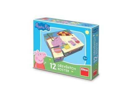 DINO DŘEVĚNÉ KOSTKY 12KS PEPA PIG   641402