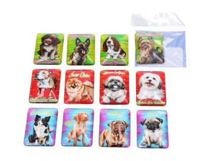 MAGNET SKLENĚNÝ PES MIX W056027
