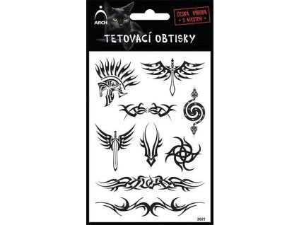 ČERNÉ TETOVACÍ OBTISKY PŘILBICE 2621