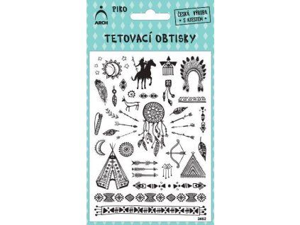 ČERNÉ PIKO TETOVACÍ OBTISKY INDIÁNSKÉ 2462