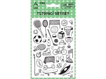 ČERNÉ PIKO TETOVACÍ OBTISKY SPORTY 2467