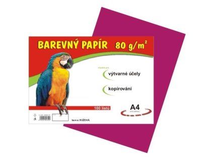 Barevný papír A4 100ks 80g růžový 230 200600